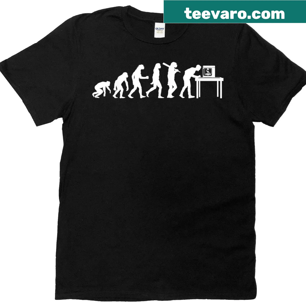 Illustration of a 3D printer on a T-shirt for 3D printing enthusiasts — on a men's t-shirt