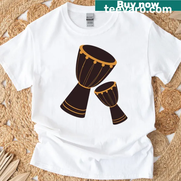 Graphic T-shirt featuring African drums