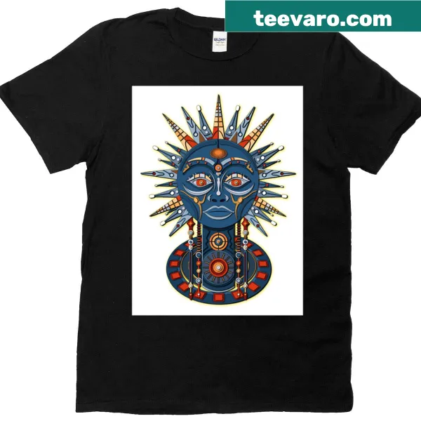 Vector illustration of an African mask on a T-shirt