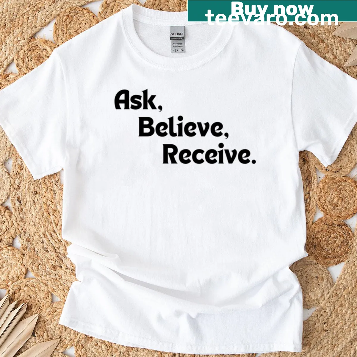 Inspirational quote on manifesting design on a T-shirt — on a men's t-shirt