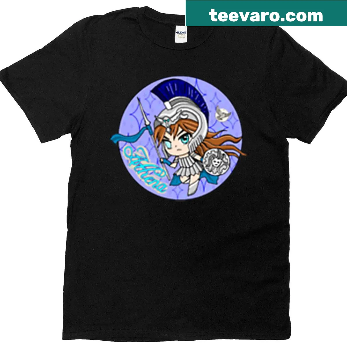 Illustration of Athena, goddess of wisdom, on a T-shirt — on a men's t-shirt
