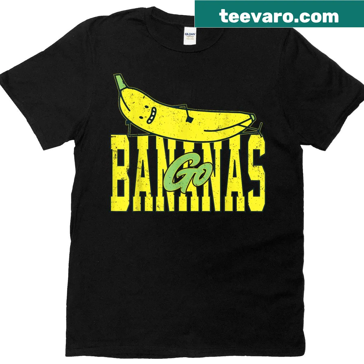 Fun banana-themed graphic on a t-shirt for banana lovers — on a men's t-shirt