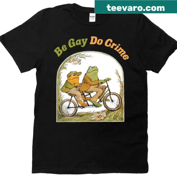Edgy typography design with 'Be Gay Do Crime' text