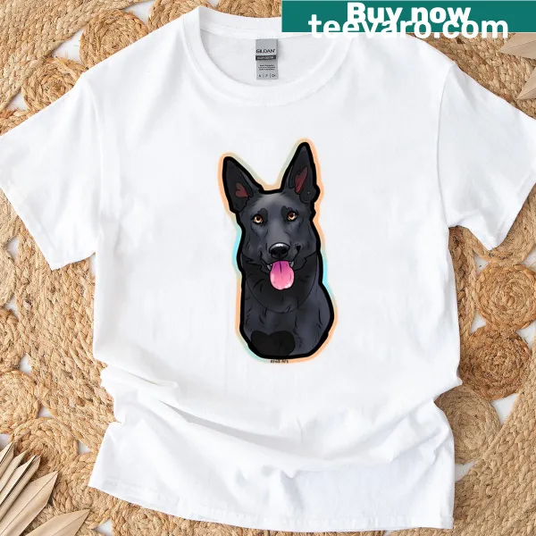 Realistic portrait of a black shepherd dog
