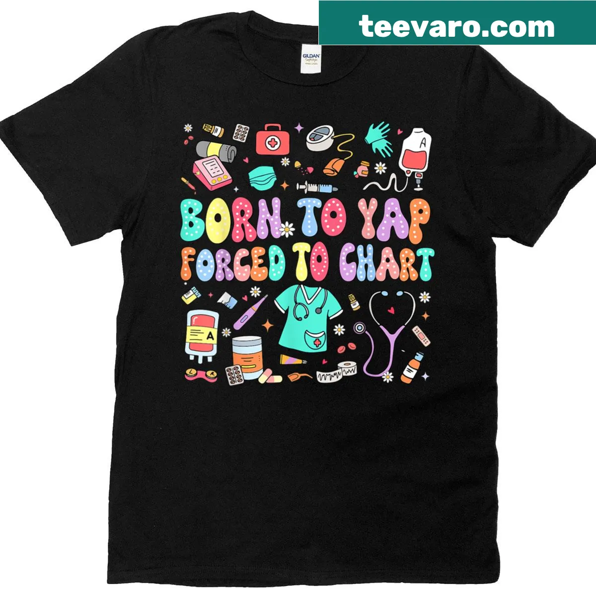 Humorous vintage T-shirt for nurses with a saying about charting — on a men's t-shirt