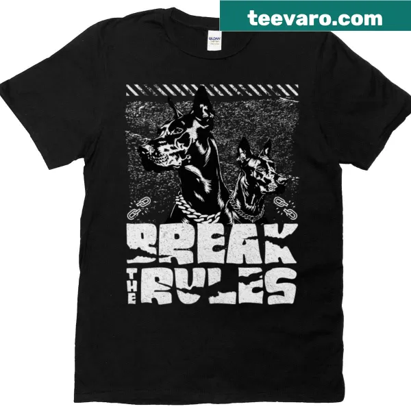 Bold Break The Rules t-shirt with striking text design