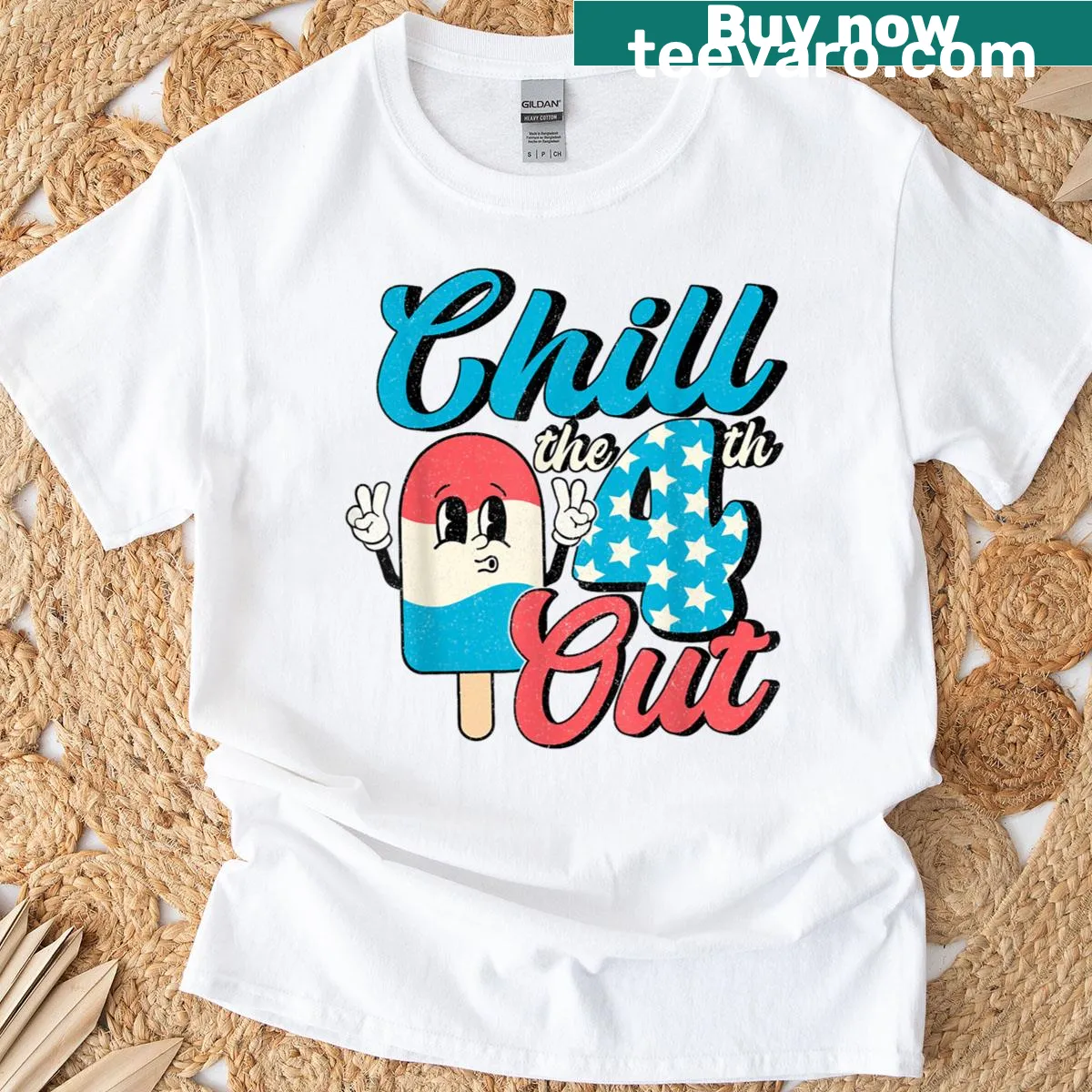 Popsicle graphic celebrating 4th of July — on a men's t-shirt