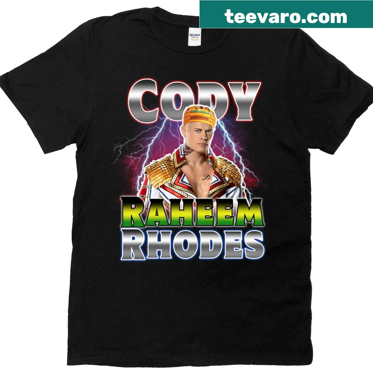 Graphic tribute to Cody Raheem Rhodes — on a men's t-shirt