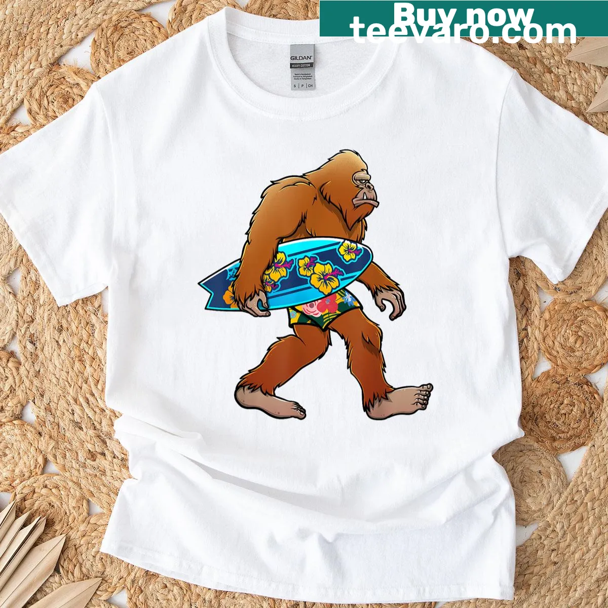 Surfing graphic T-shirt for surf lovers — on a men's t-shirt
