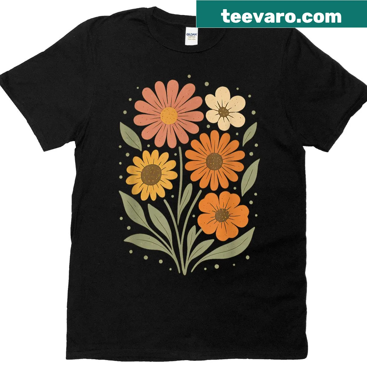 Vintage floral T-shirt for nature lovers — on a men's t-shirt
