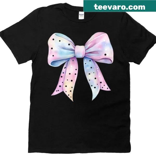 Sweet bow design on a feminine coquette-themed T-shirt