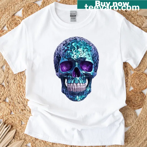 Silhouette of a crystal skull on a stylish t-shirt