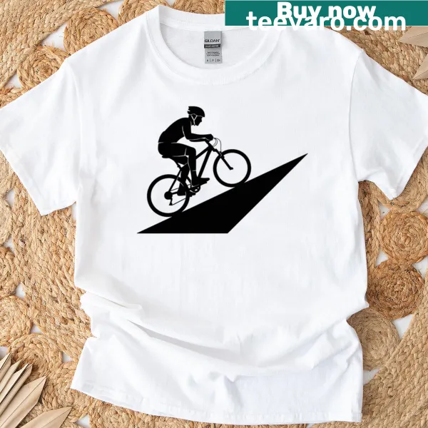 Silhouette of a cyclist on a mountain bike on a t-shirt