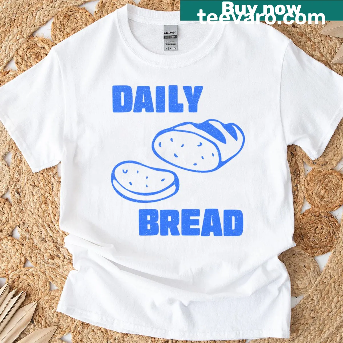 Vintage-style Daily Bread Matthew 611 Christian T-shirt — on a men's t-shirt