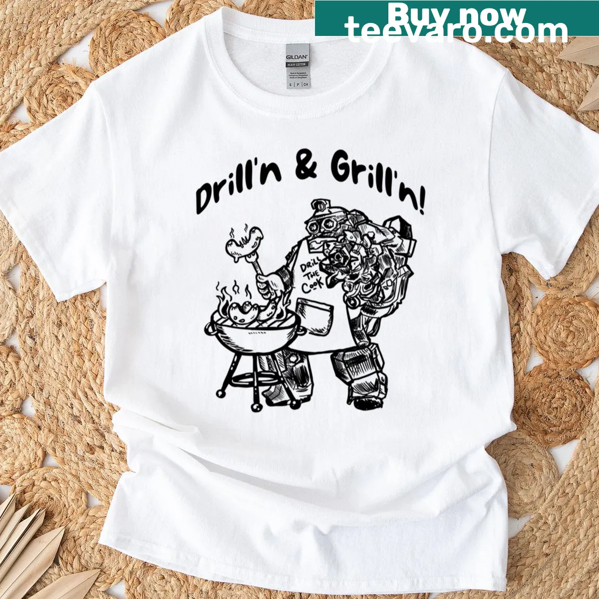 Funny gaming T-shirt featuring cartoon characters from Deep Rock Galactic — on a men's t-shirt