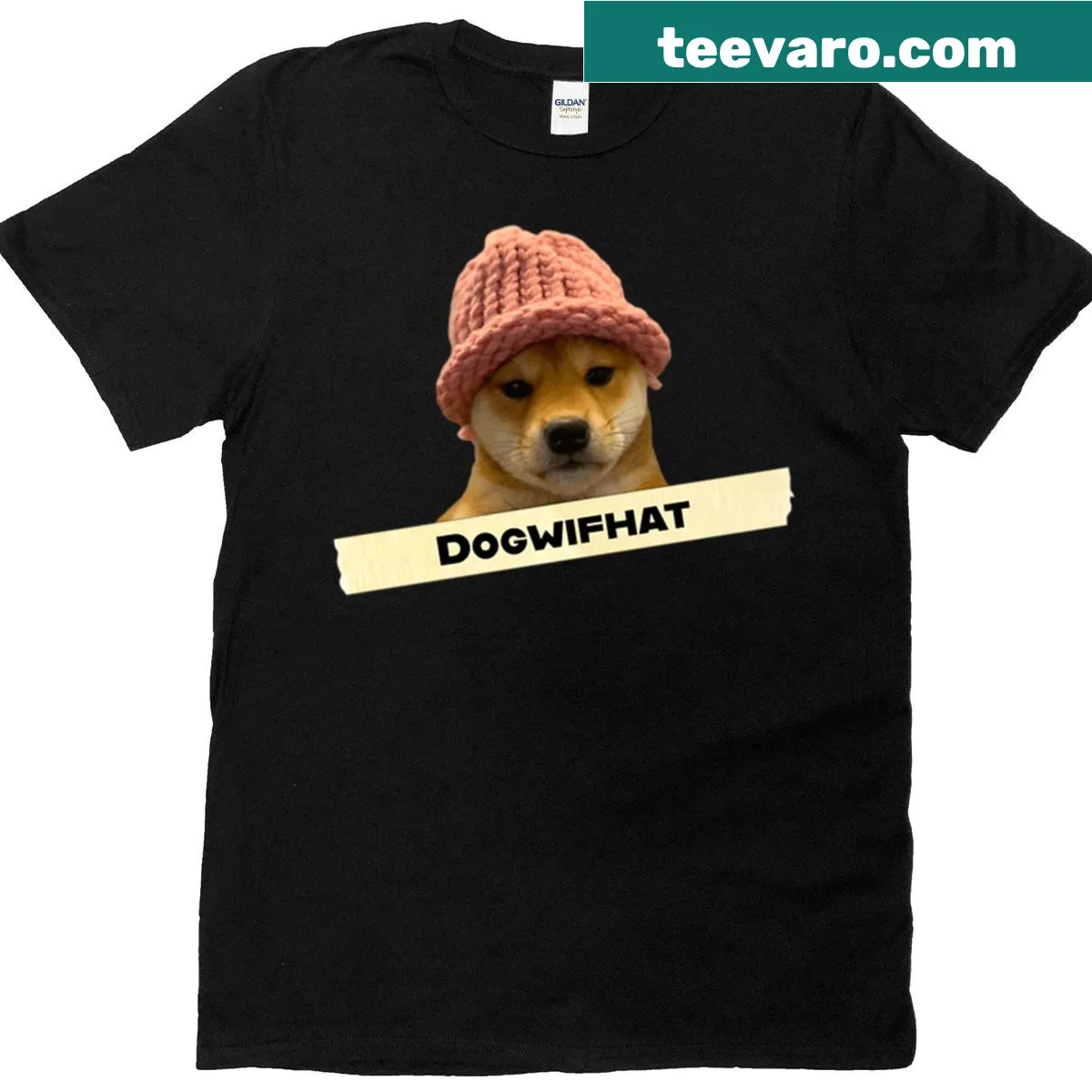 Dogwifhat Wif Logo T-shirt featuring a dog-themed crypto design — on a men's t-shirt