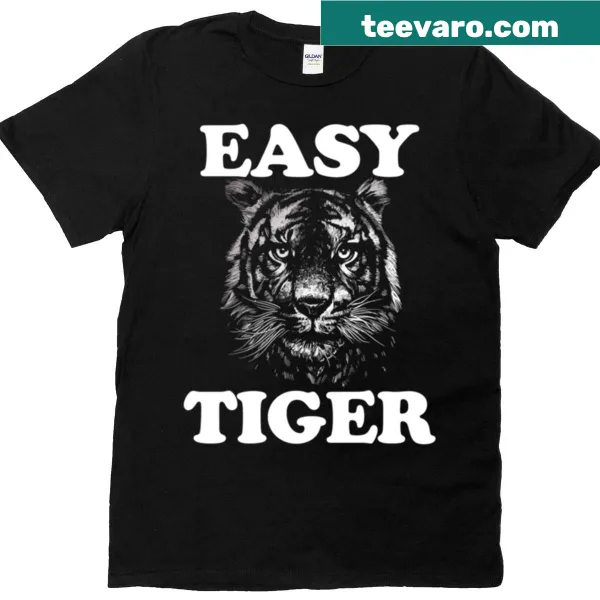 Humorous graphic of a relaxed tiger on a t-shirt for cat lovers