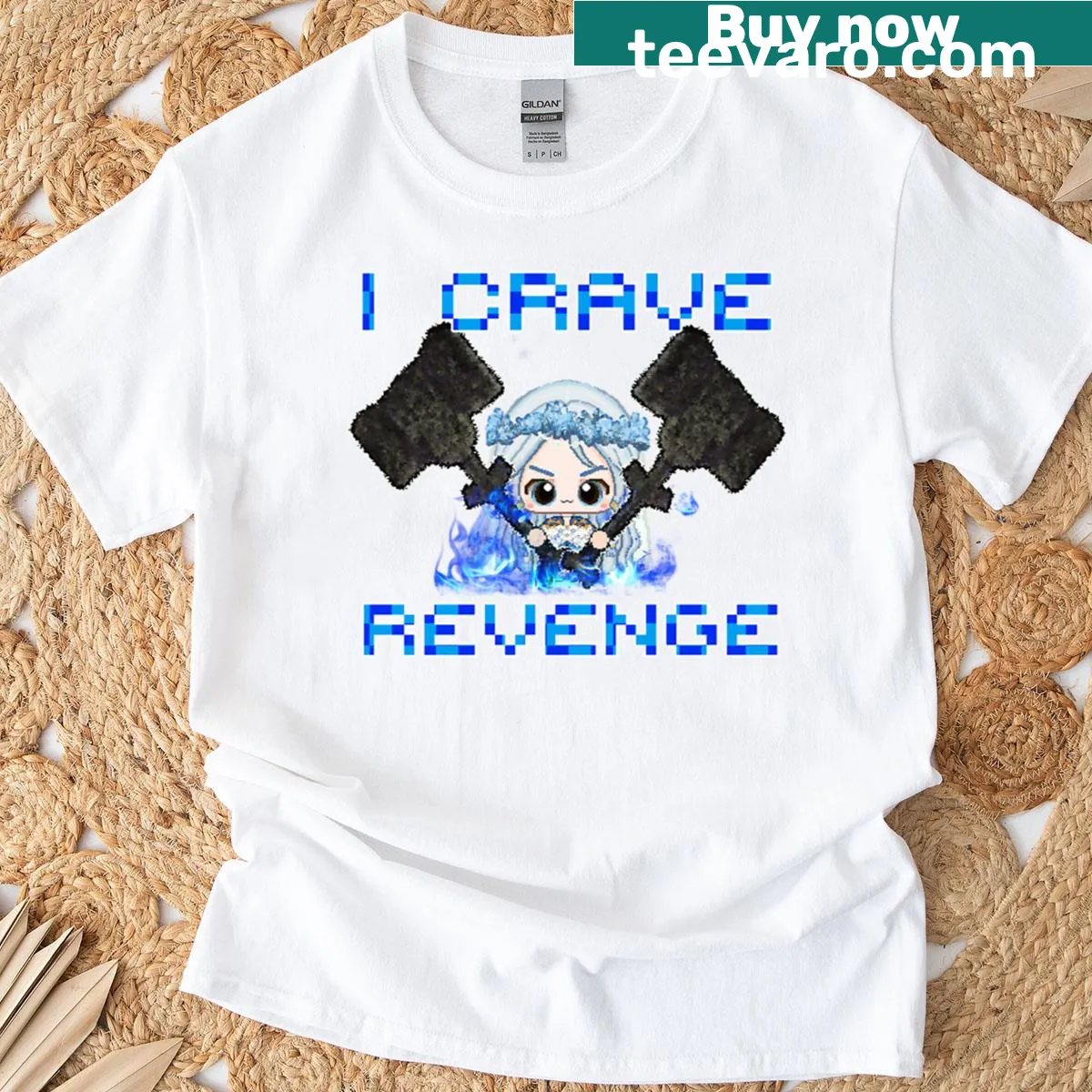 Elden Ring pixel art shirt with revenant character design. — on a men's t-shirt