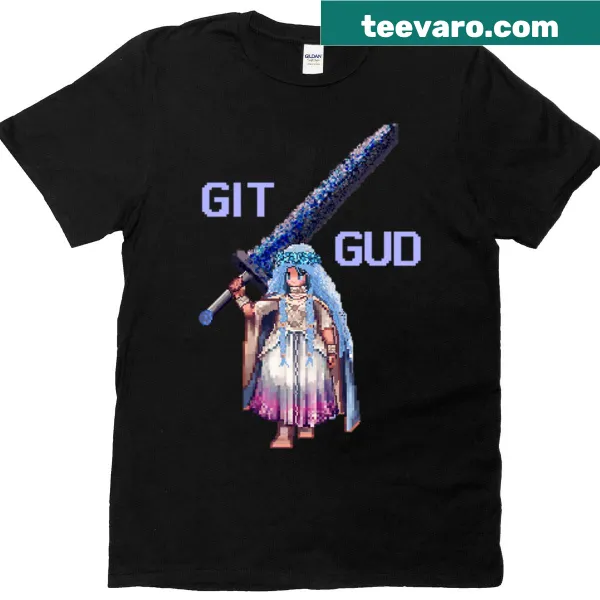 Pixel art design inspired by Elden Ring on a T-shirt
