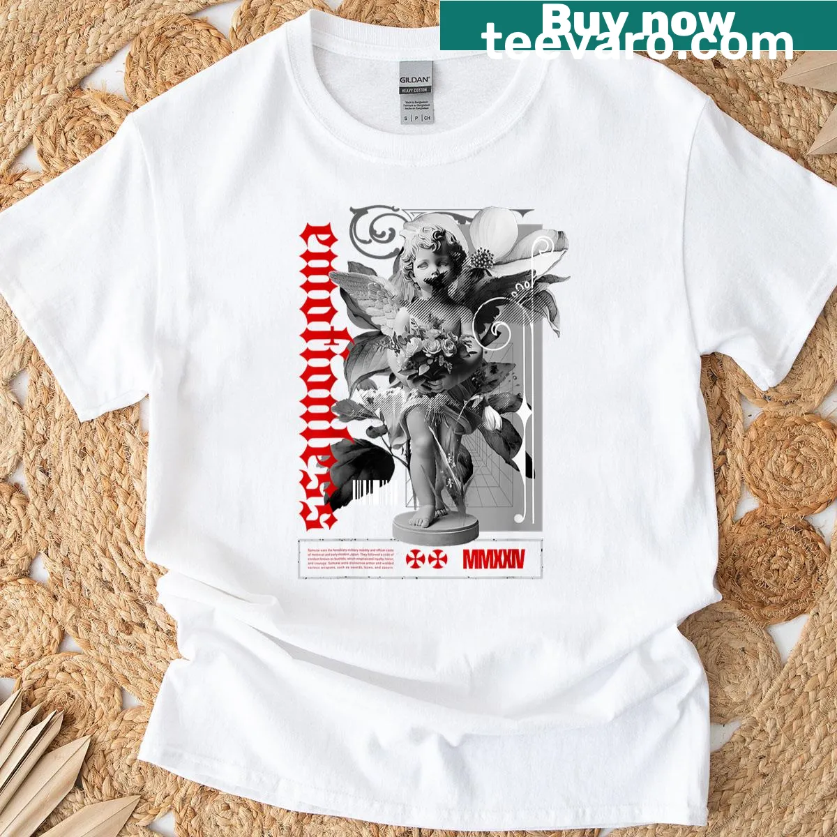 Minimalist Emotionless White Cement 4s matching tee — on a men's t-shirt