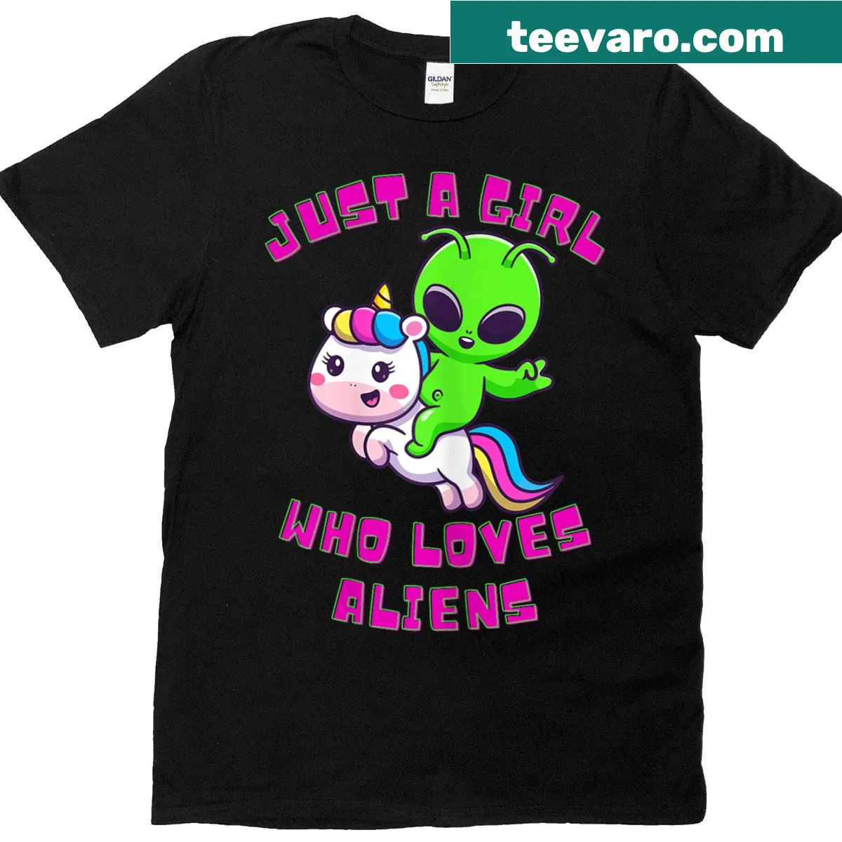 Playful alien graphic illustrated on a T-shirt for extraterrestrial fans — on a men's t-shirt