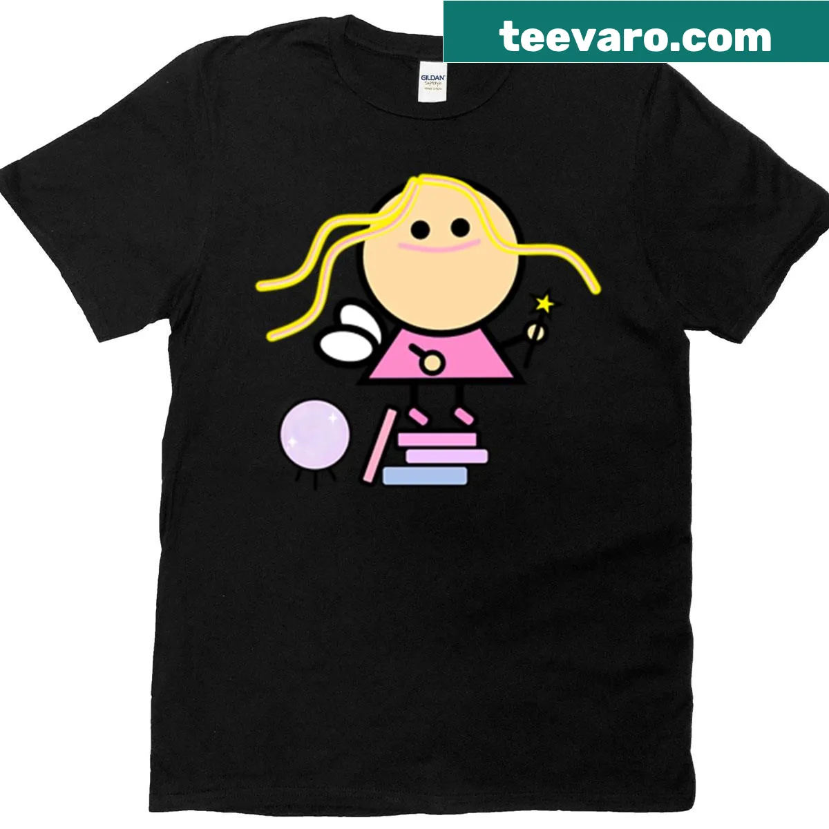 T-shirt featuring Fairy Lulu casting spells in whimsical style — on a men's t-shirt