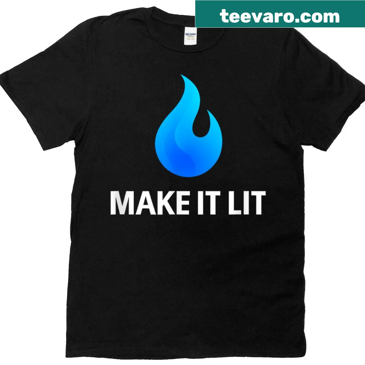 Minimalist flame logo design on streetwear T-shirt — on a men's t-shirt