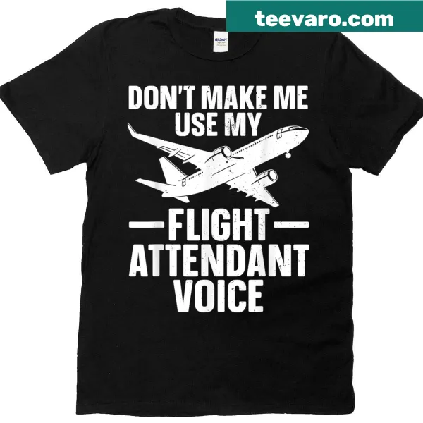 Illustrated flight attendant design T-shirt celebrating airline professionals