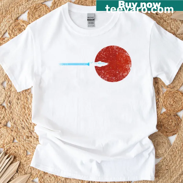Space-themed T-shirt featuring a graphic of flight over Mars
