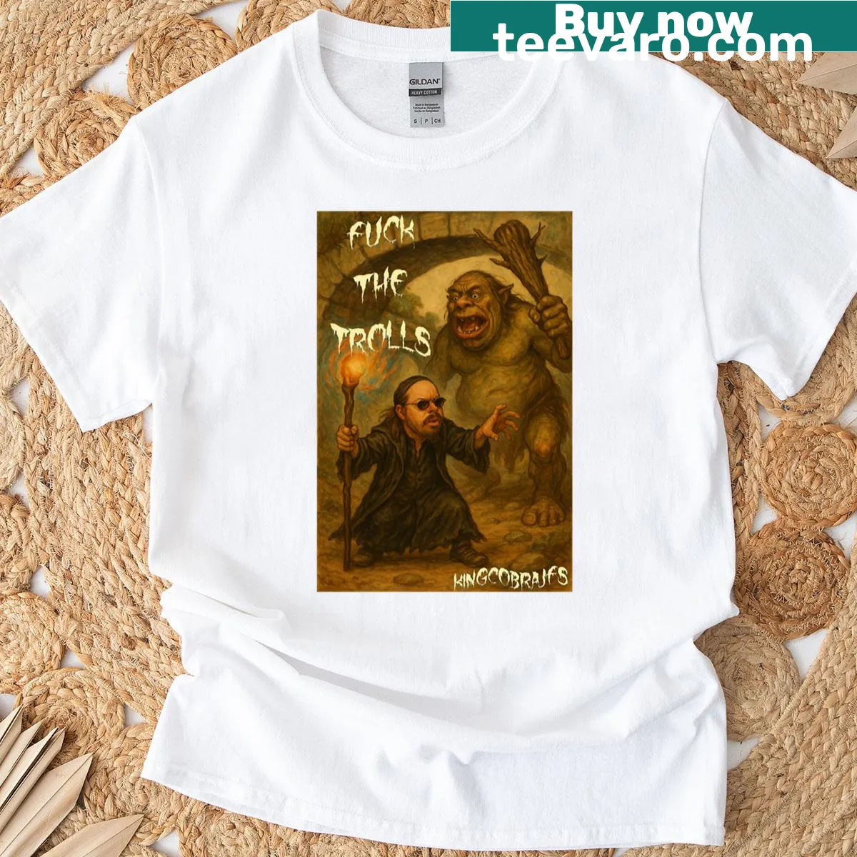 Bold T-shirt addressing internet trolls, promoting positivity. — on a men's t-shirt