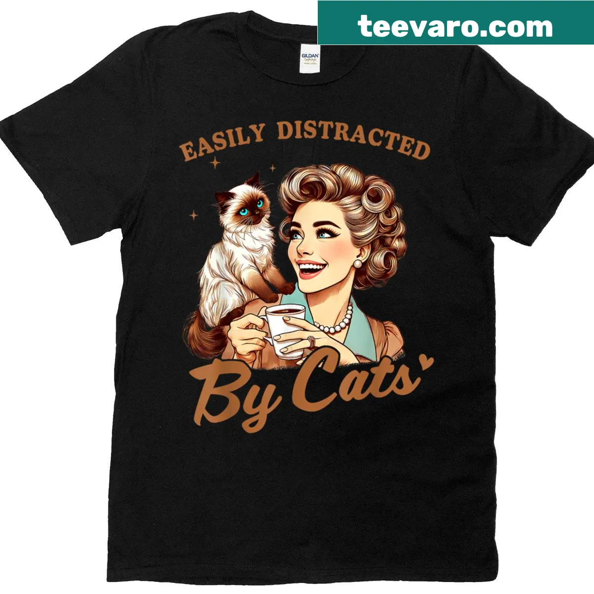 Sassy kitten illustration t-shirt for cat lovers — on a men's t-shirt