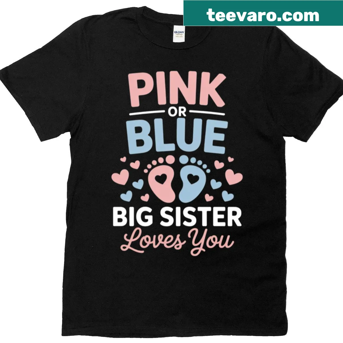 Playful gender reveal t-shirt for sisters — on a men's t-shirt
