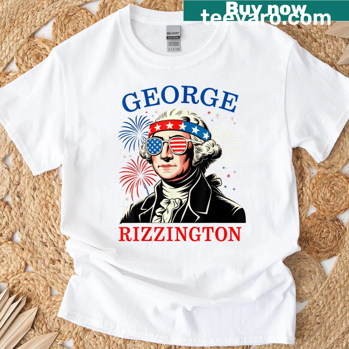 American flag design on a patriotic Fourth of July t-shirt — on a men's t-shirt