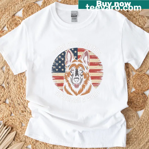 Funny T-shirt featuring German Shepherd graphic with text about friendship