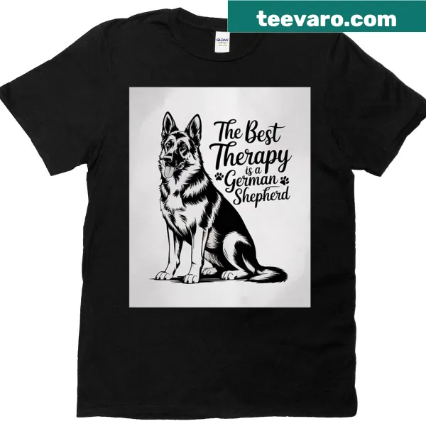 Funny T-shirt celebrating German Shepherds as therapy dogs