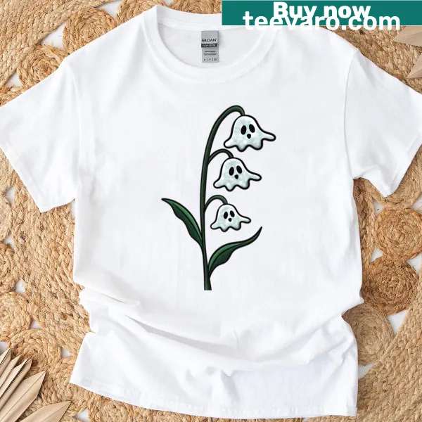 Illustration of lily of the valley flowers with a ghostly glow