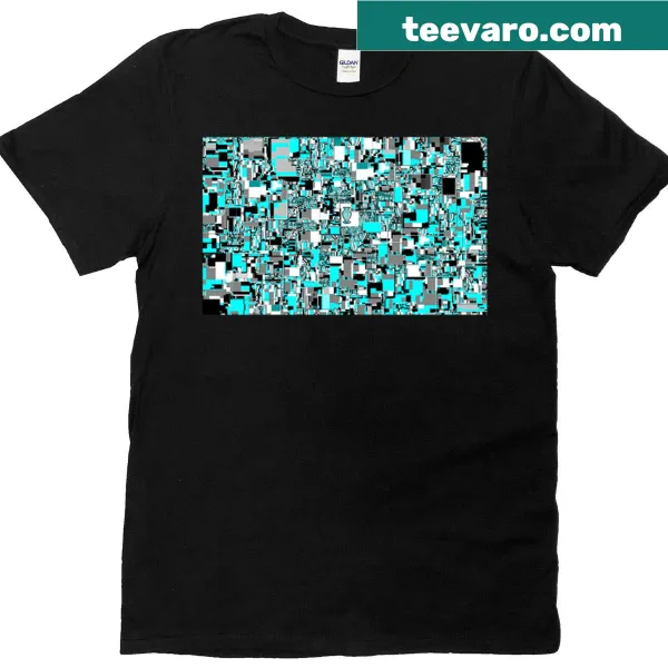 Abstract glass pattern T-shirt featuring intricate designs.