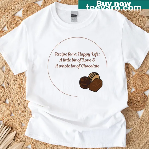 Cheerful chocolate-themed graphic on T-shirt