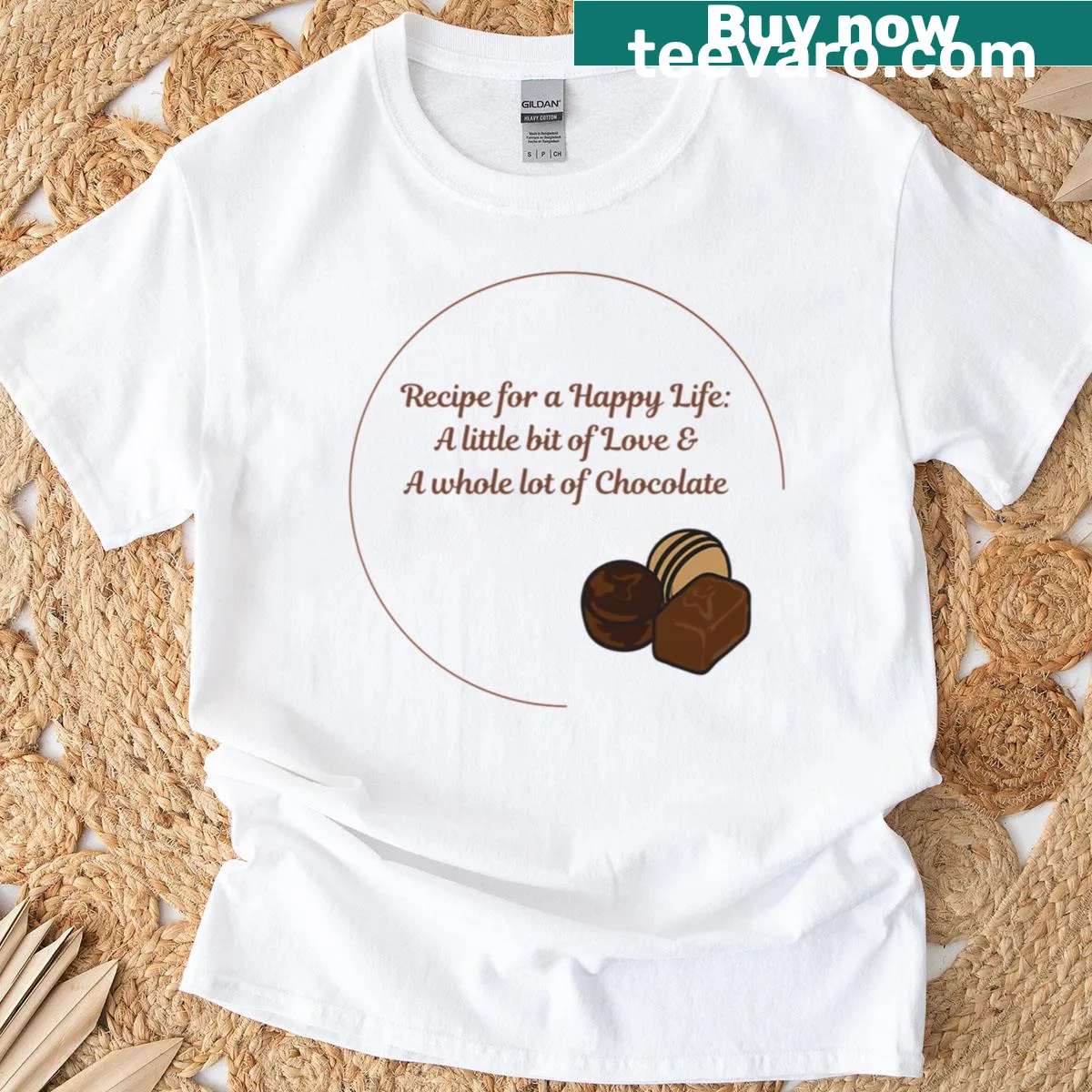 Cheerful chocolate-themed graphic on T-shirt — on a men's t-shirt
