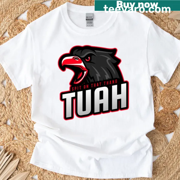 Illustration of a Hawk Tuah on a T-shirt