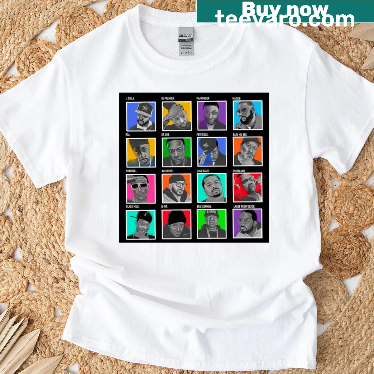 Illustration of 16 pads for hip-hop producers on a T-shirt — on a men's t-shirt