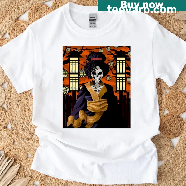 Illustration of Hone Onna, a Japanese yokai ghost on a T-shirt