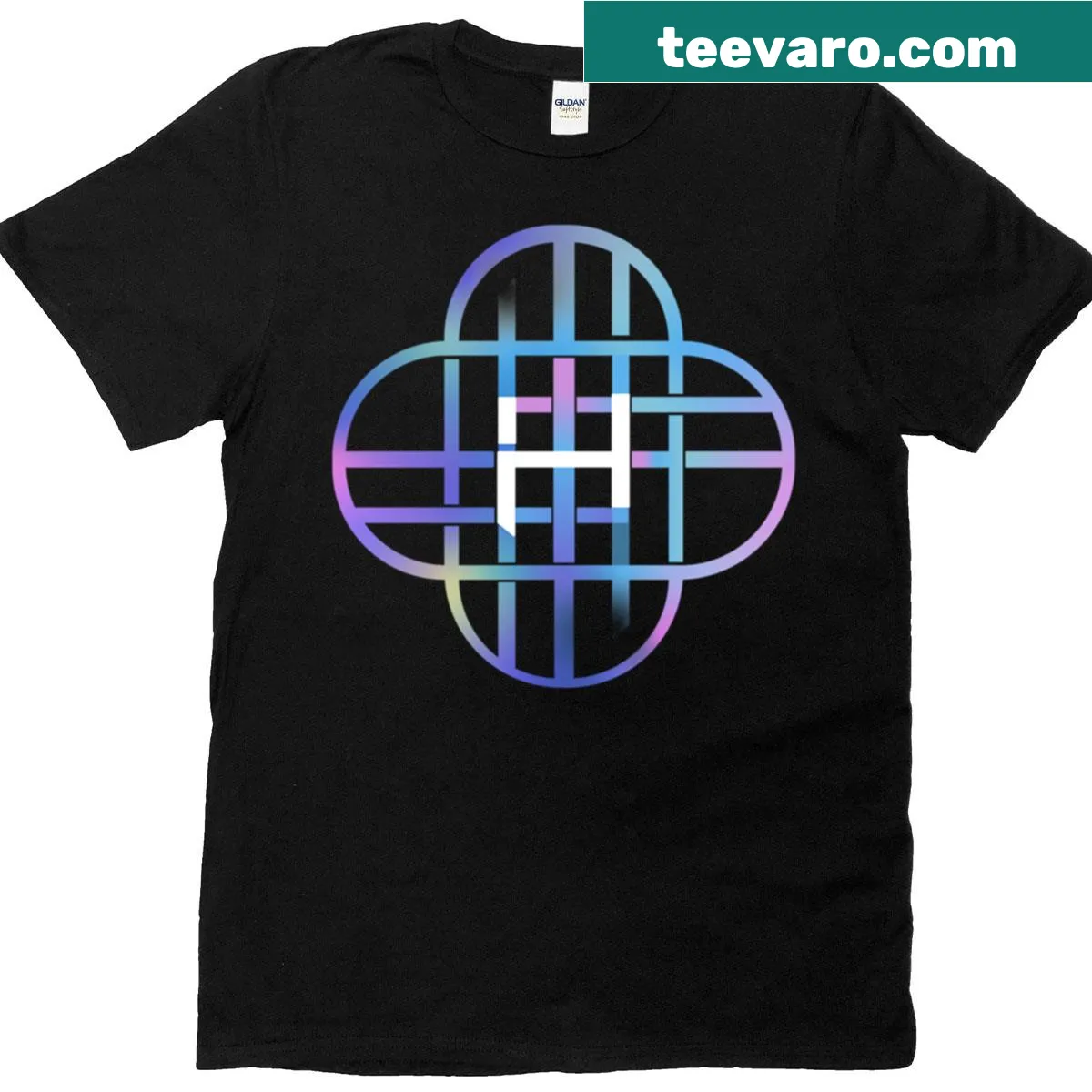 T-shirt featuring 'Huntrix Kpop Demon Hunters' design — on a men's t-shirt
