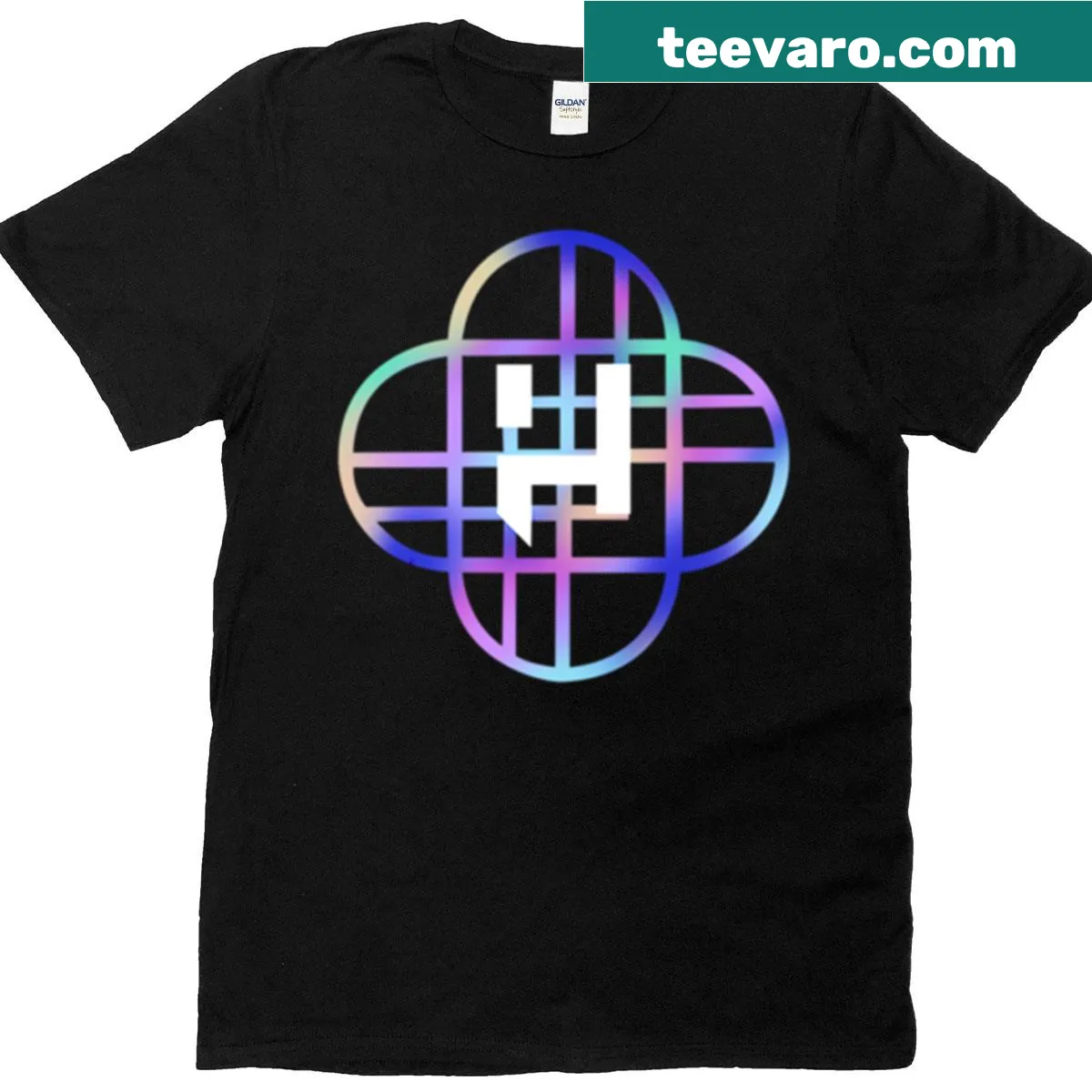 Illustrative Kpop Demon Hunters t-shirt with a dynamic logo design. — on a men's t-shirt
