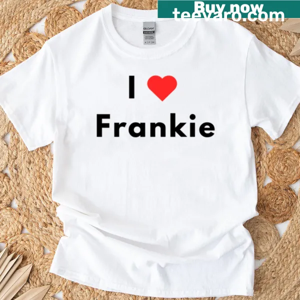 T-shirt with 'I Heart Frankie' hand-lettered design