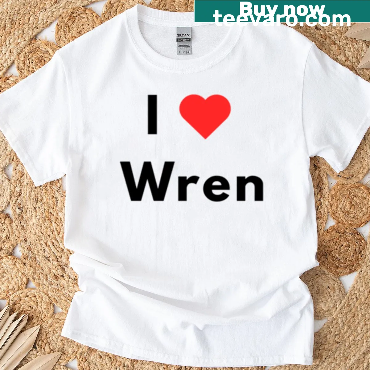 T-shirt displaying 'I Heart Wren' in stylish lettering with a heart — on a men's t-shirt