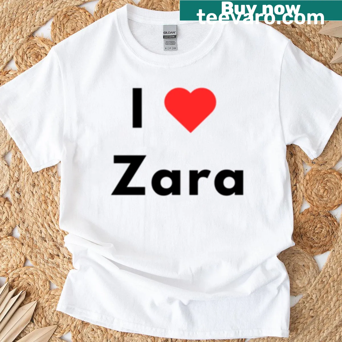 T-shirt featuring 'I Heart Zara' in stylish lettering with heart design — on a men's t-shirt