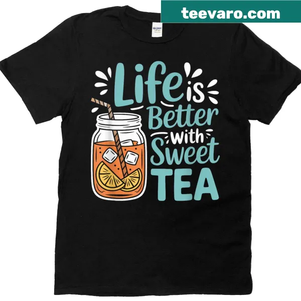 Iced Sweet Tea Lover T-shirt featuring a playful typography design