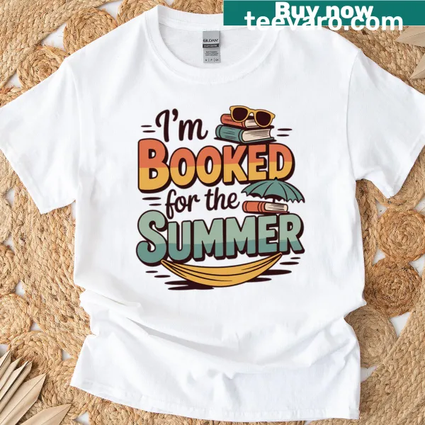 Funny summer reading T-shirt for book lovers with witty text