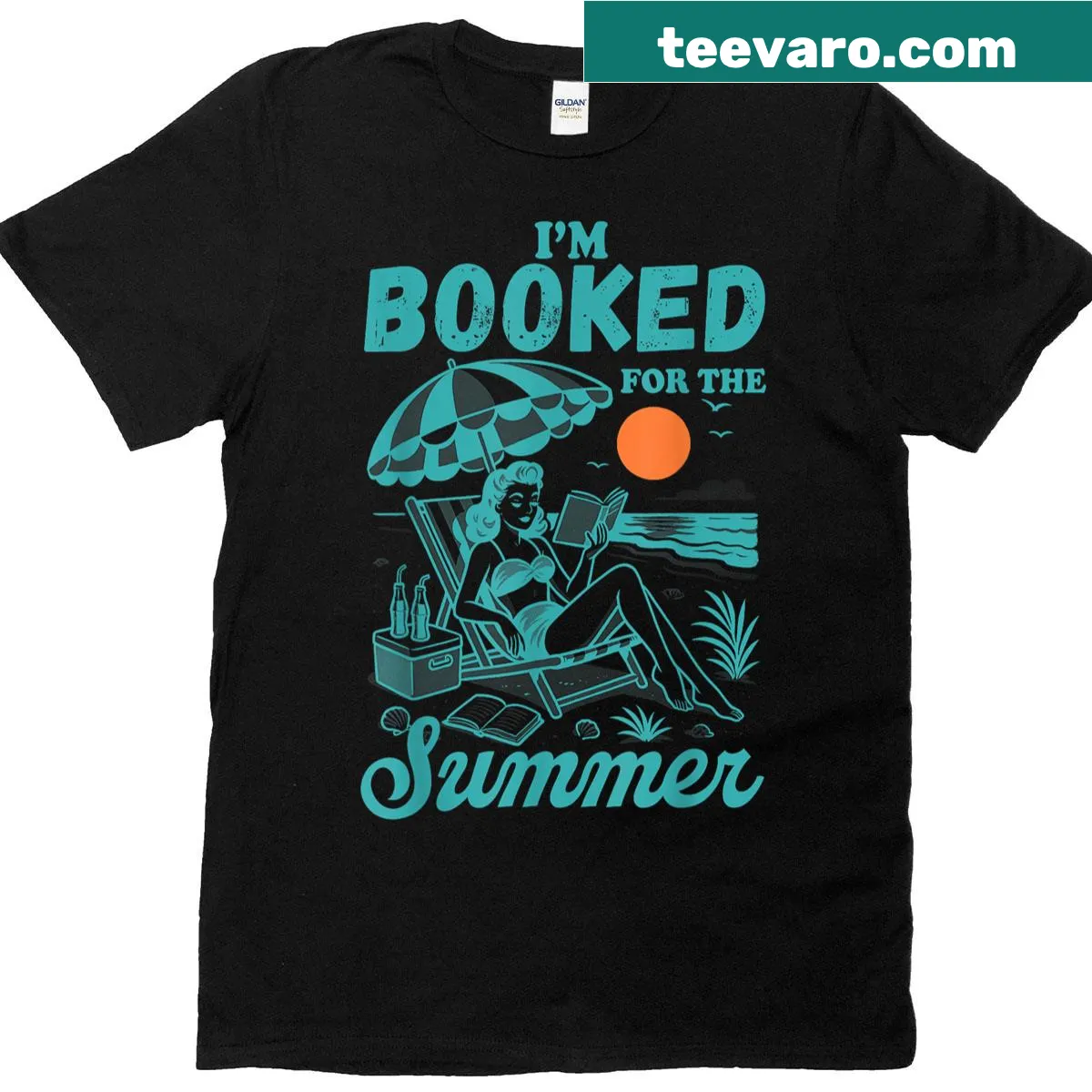 T-shirt celebrating summer vibes for bookish readers — on a men's t-shirt